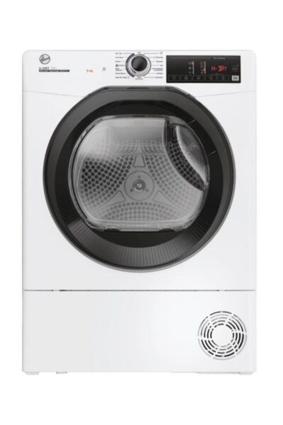 (HOOVER HRE H9A2TBE-17 BEYAZ GÖVDE SİYAH KAPAK 9KG  KURUTMA MAKİNASI
