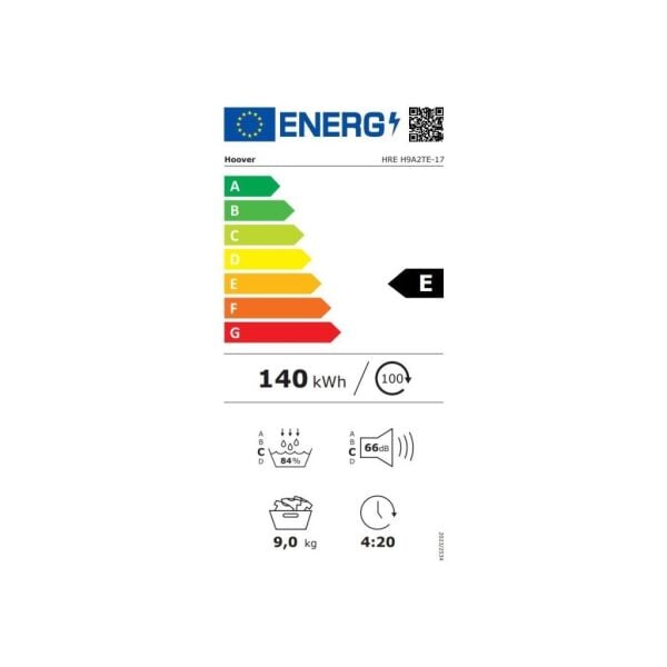 HREH 9A2TE-17 9 kg Wi-Fi Bağlantılı Kurutma Makinesi